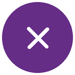 Icono de cerrar color morado.